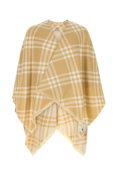 Burberry Check Wool Silk Cashmere Cape In Neutral