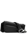 Burberry Asymmetric Black Leather Crossbody Bag In Black