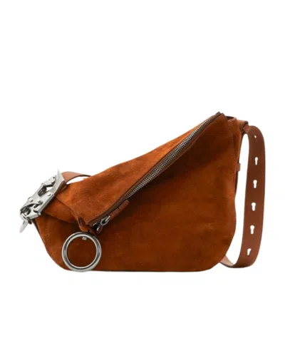 BURBERRY BURBERRY RING-DETAILED ZIPPED SHOULDER BAG