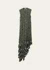 BURBERRY ASYMMETRIC FRINGE DRESS