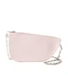 Burberry Mini Pink Leather Micro Shield Shoulder Handbag In Pink