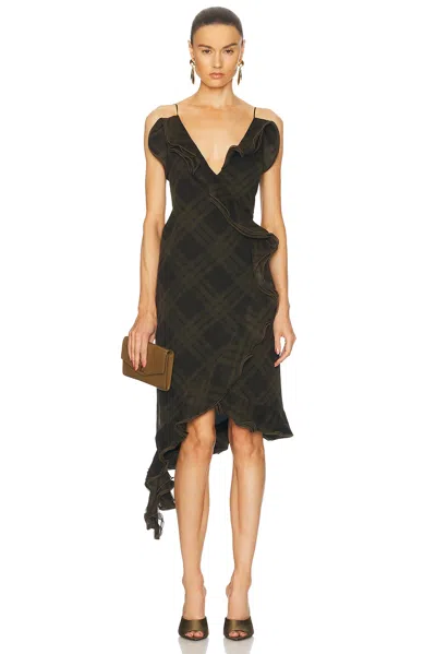 BURBERRY ASYMMETRIC MIDI DRESS