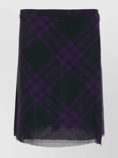 Burberry Asymmetrical High-waisted Silk Skirt With Plaid Pattern In Royalipcheck