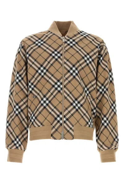 BURBERRY BURBERRY EMBROIDERED POLYESTER BLEND BOMBER JACKET