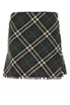 Burberry Check-pattern Wool Skirt