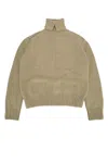 Burberry Beige High Neck Sweater In Hunter