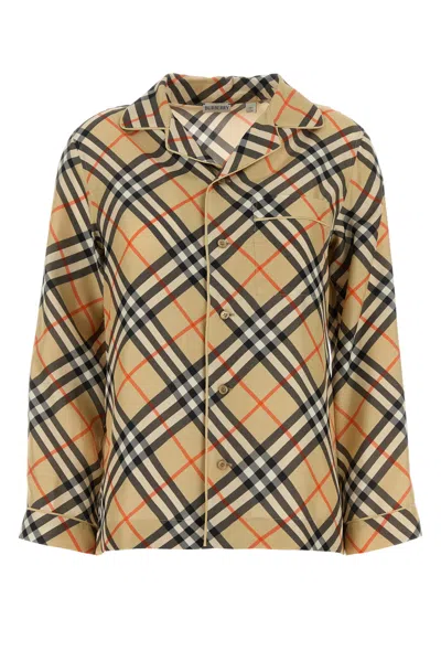 BURBERRY BURBERRY EMBROIDERED SILK SHIRT