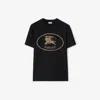 Burberry Cotton T-shirt With Knight Stamp In Black