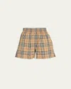 Burberry Audrey Check Cotton Shorts In Archive Beige Ip Chk