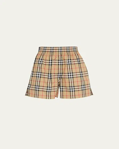 BURBERRY AUDREY SIDE-STRIPES CHECK SHORTS