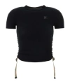 Burberry Avery Drawstring T-shirt In Black