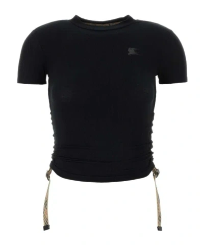 Burberry Avery Drawstring T-shirt In Black