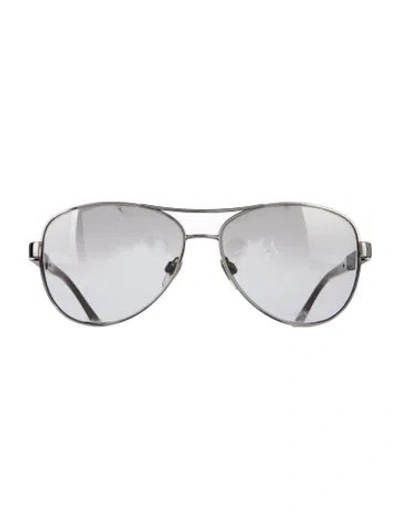 Pre-owned Burberry Aviator Gradient Sunglasses In Silver