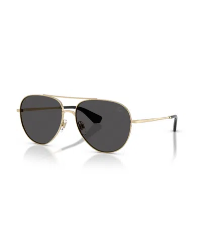 Burberry Aviator Metal Sunglasses Be3172 In Light Gold