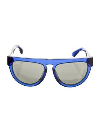 Pre-owned Burberry Aviator Mirrored Sunglasses In Blue