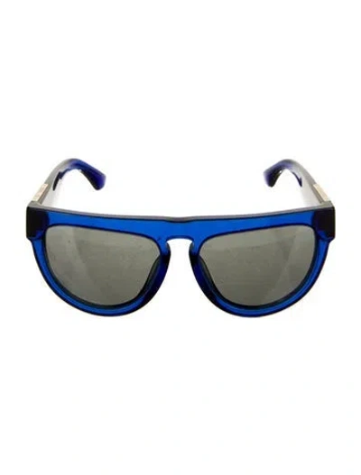 Pre-owned Burberry Aviator Mirrored Sunglasses In Blue