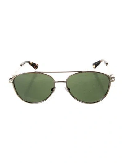 Pre-owned Burberry Aviator Tinted Sunglasses In Silver