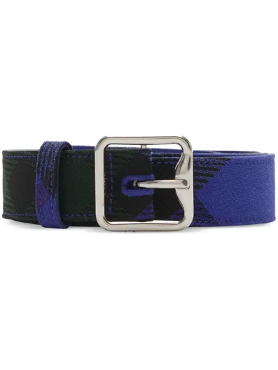Burberry B-buckle Checked Belt In Blue