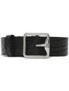 Burberry B-buckle Leather Belt In Black