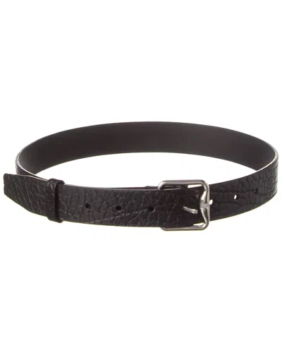 Burberry B Buckle Leather Belt In Black