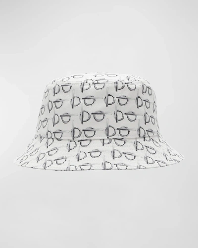 Burberry B-buckle Print Bucket Hat In White
