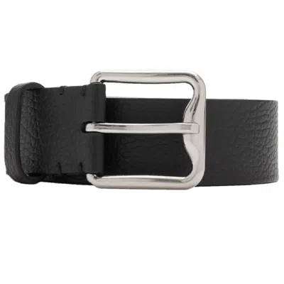 Burberry B Buckle Shield Leather Belt In Black