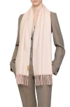 Burberry B Charm Anagram Double Face Cashmere Fringe Scarf In Pink