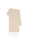 Burberry Charm Jacquard Fringed Scarf In Neutral