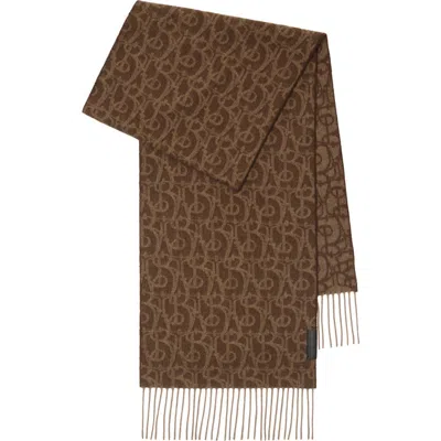 Burberry B Charm Cashmere Scarf In Twig