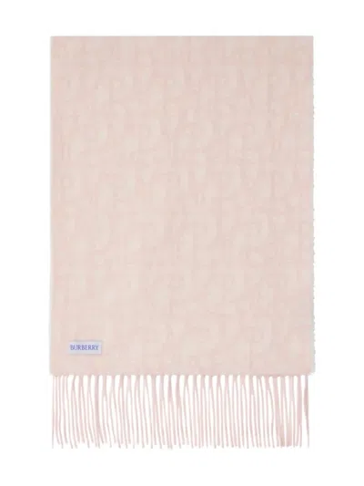 Burberry B Charm Fringed Scarf In Multi