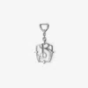 Burberry B-charm Keyring In Palladio