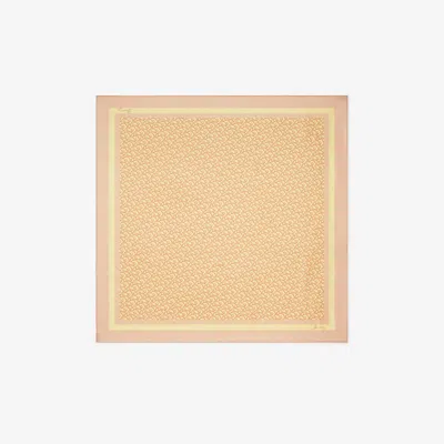 Burberry B Charm Silk Scarf In Neutral