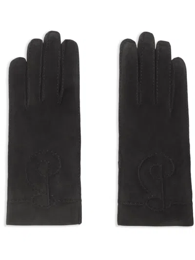 Burberry B-charm Suede Gloves In Peat