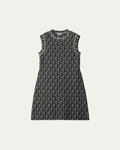 Burberry B Charm Wool Blend Dress In Black