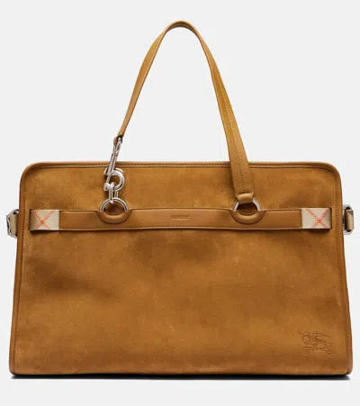 Burberry B Clip Holdall Suede Duffel Bag