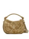 Burberry Clip Patchwork Suede Messenger Bag In Neutrals