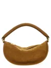 Burberry Camel Suede Hebden Handbag In Brown