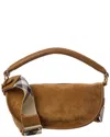Burberry B Clip Mini Suede Hobo Bag In Brown