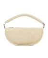 Burberry Curved Leather Handbag Metal Hardware In White