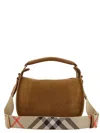 Burberry Small Clip Messenger Bag Suede Finish In Brown
