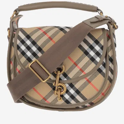 Burberry B Clip Small Handbag In Brown
