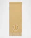 Burberry B Crest Cashmere Scarf In Sand