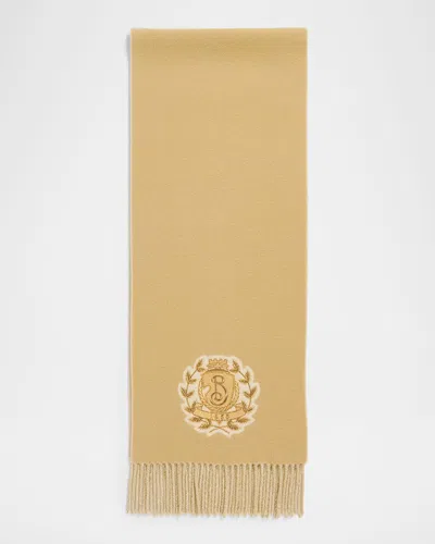 Burberry B Crest Cashmere Scarf In Sand