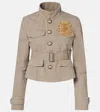 Burberry B Crest Cotton Canvas Jacket In Green