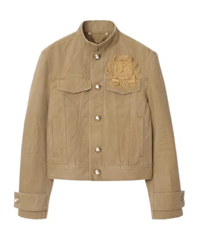 Burberry B Crest Cotton Jacket In Walrus