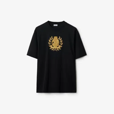 Burberry Men's B Crest Embroidered Cotton T-shirt In Black