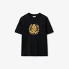 Burberry Embroidered Crest T-shirt In Black
