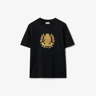 Burberry B Crest Cotton T-shirt In Black