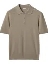 Burberry B Crest-embroidered Polo Shirt In Braun