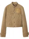 Burberry B Crest Cotton Jacket In Neutrals